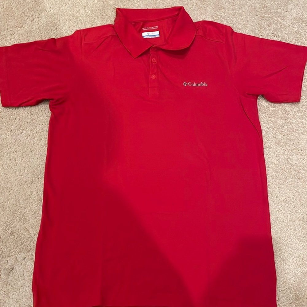 Columbia, tshirt, men’s, red color, size L